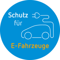  Hinweisschild: Schutz für E-Fahrzeuge - Münchener Verein KFZ-Versicherung