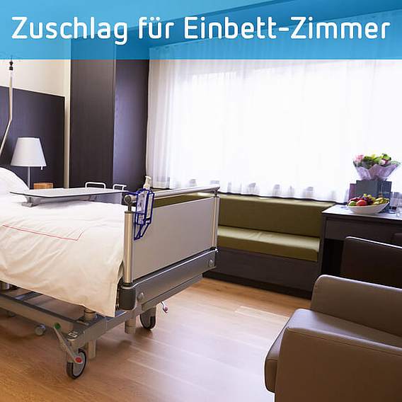 <p>Diese Kosten können in 14 Tagen&nbsp;zusätzlich&nbsp;entstehen, wenn Sie in Ruhe in einem Einbett-Zimmer gesund werden möchten. Der Zuschlag für ein Einbett-Zimmer beträgt in Deutschland durchschnittlich etwa 100 € pro Tag, bei einem Zweibett-Zimmer liegt er bei etwa 50 € pro Tag.</p>